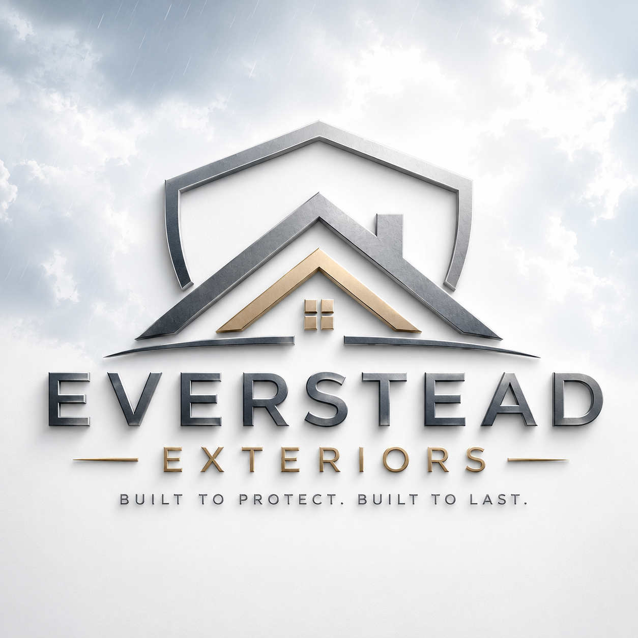Everstead Exteriors shield and roof emblem
